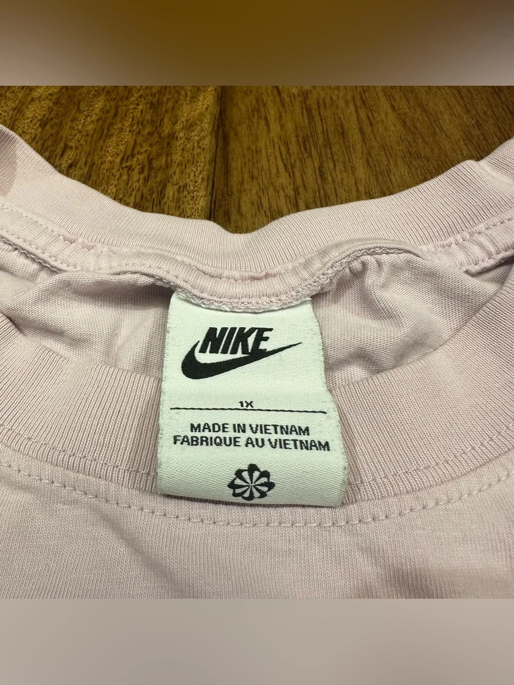 Nike Cotton Knit Logo Tee Pink Solid Crew Neck Short Sleeve 1X DM5123-530